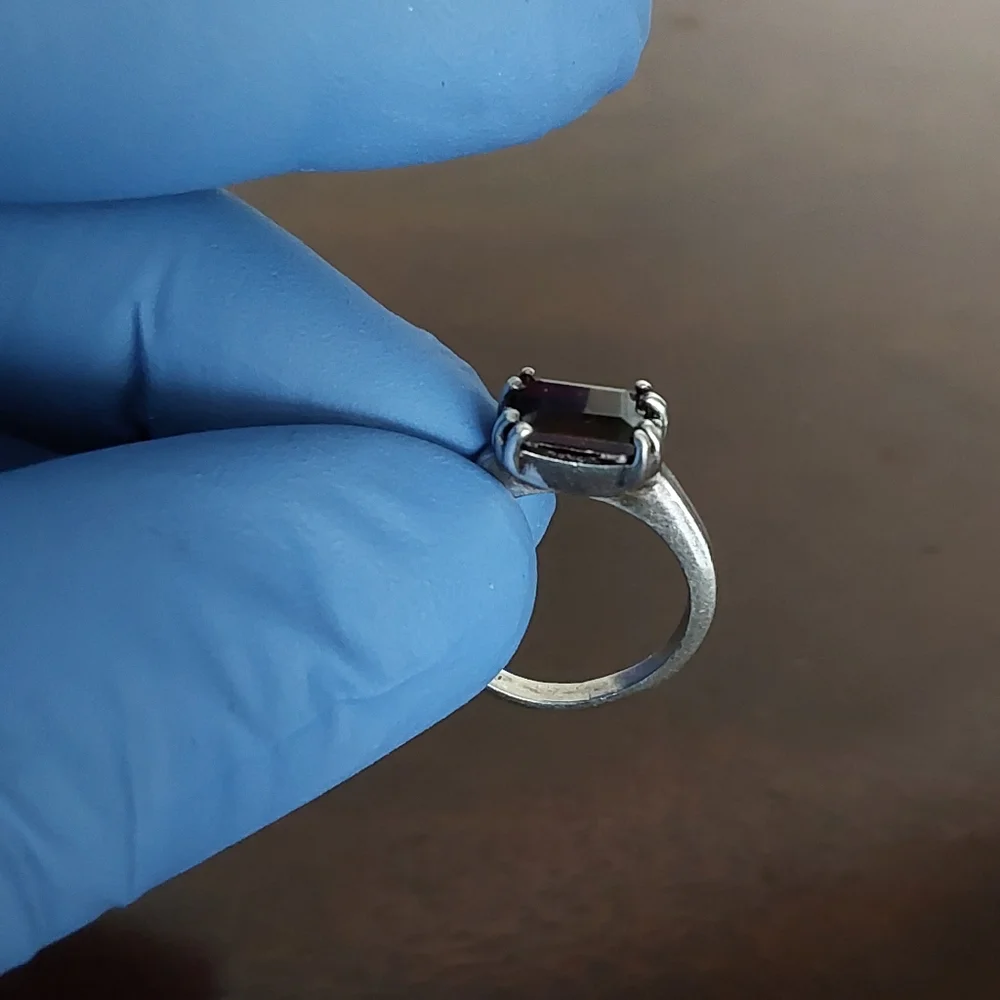 Elegant 925 Silver Ring with‎ Natural Garnet Stone